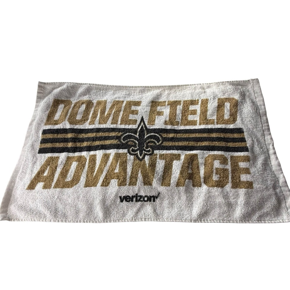 New Orleans Saints Dome Field Advantage Rally Towel Verizon NFL White Gold Black